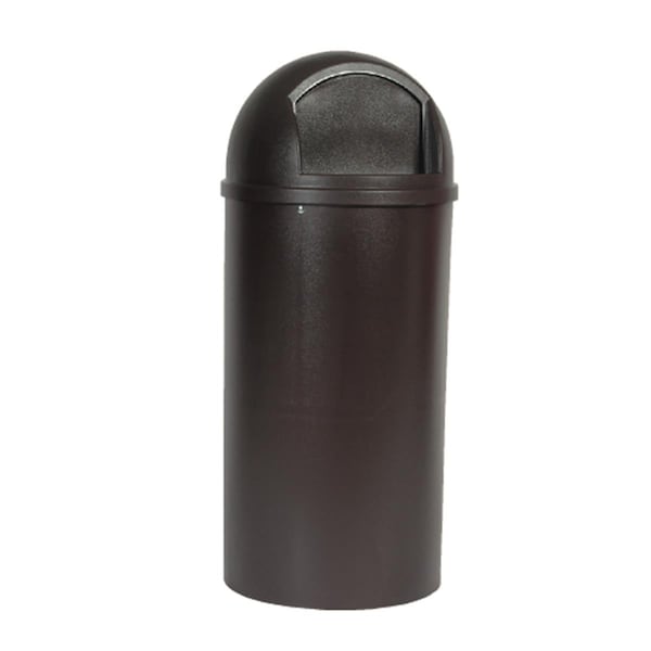 Eat-In 25 Gallon Dome Top Trash Receptacle with Hinged Door - Brown EA1825598 - main